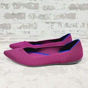 NEW Rothy's The Flat Pink Knit Pointy Toe Slip On Comfy Loafers O124
